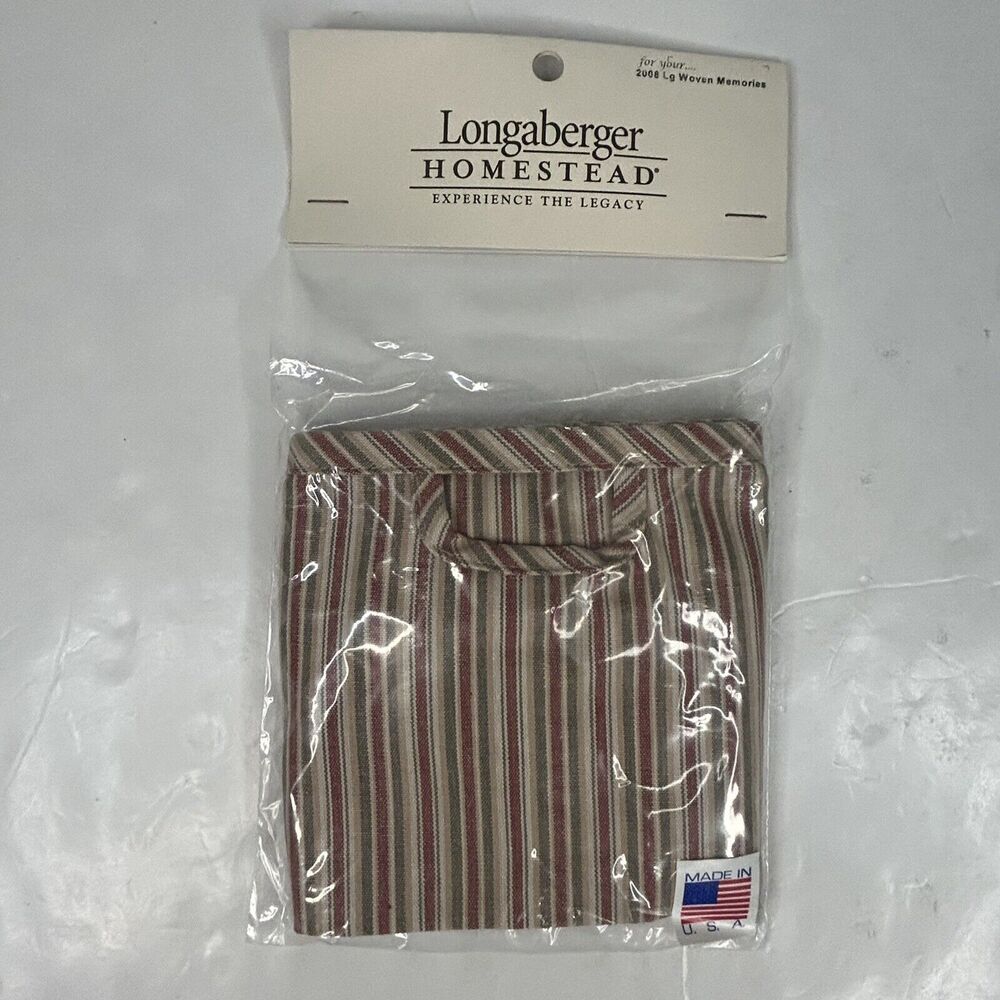 Longaberger Market Stripe Liner for 2008 Large Woven Memories Basket NEW